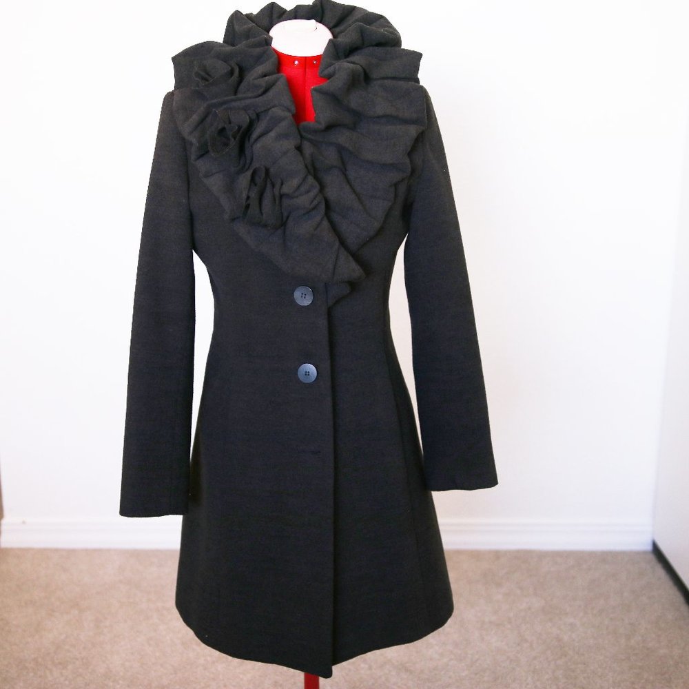 Italian dark grey mid length coat